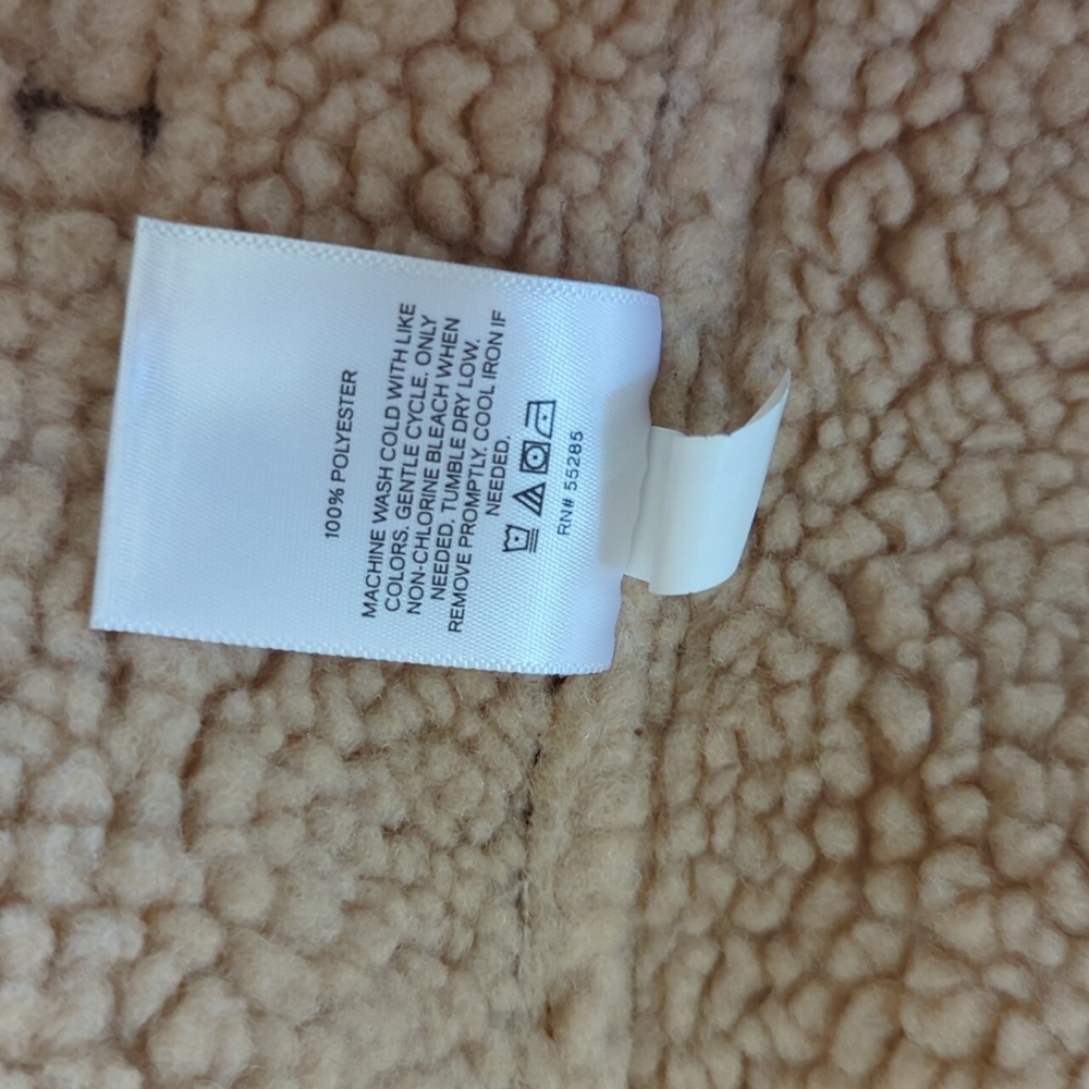 New Without Tags Express Brown and Cream Teddy Jacket with Sherpa Lining XS - Picture 9 of 13